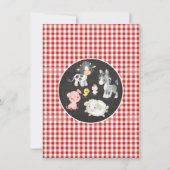 Cute Farm Animaux Douche Invitation (Dos)