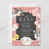 Cute Farm Animaux Douche Invitation (Devant)