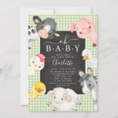 Cute Farm Animaux Douche Invitation (Devant)