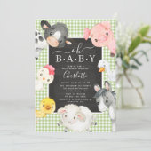 Cute Farm Animaux Douche Invitation (Debout devant)