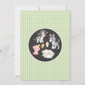 Cute Farm Animaux Douche Invitation (Dos)