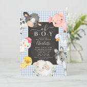 Cute Farm Animaux Douche Invitation (Debout devant)