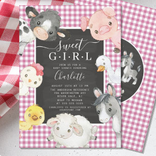 Cute Farm Animaux Douche Invitation