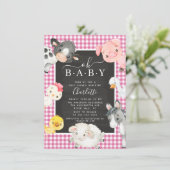 Cute Farm Animaux Douche Invitation (Debout devant)