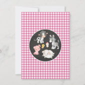 Cute Farm Animaux Douche Invitation (Dos)