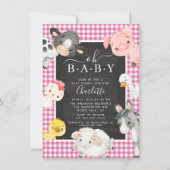 Cute Farm Animaux Douche Invitation (Devant)