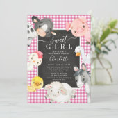 Cute Farm Animaux Douche Invitation (Debout devant)