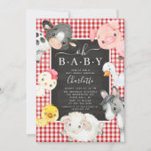 Cute Farm Animaux Douche Invitation (Devant)