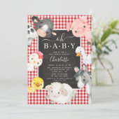 Cute Farm Animaux Douche Invitation (Debout devant)