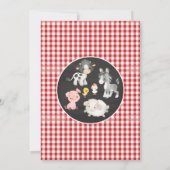 Cute Farm Animaux Douche Invitation (Dos)