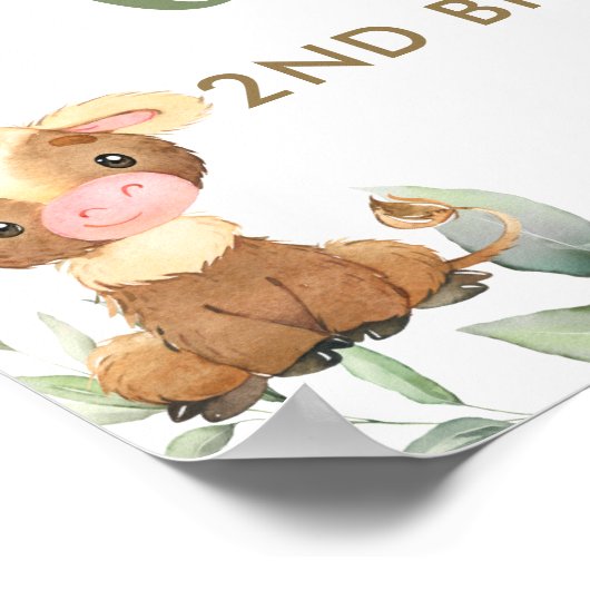 Cute Farm Animaux Verdure Anniversaire Affiche de  (Coin)