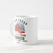 Cute Farm Fraîches Arbres de Noël Café Mug (Devant gauche)
