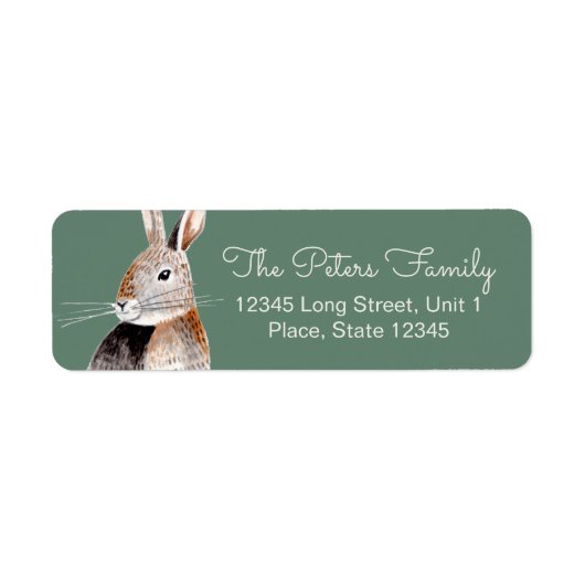 Cute farm Rabbit | BABY SHOWER Etiket (Voorkant)