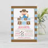 Cute Farmer Boys Baby shower Invitation (Debout devant)