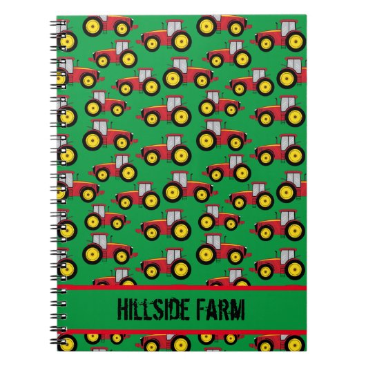 Cute Farmer Countryside Tractor in Field Patterned Notitieboek (Voorkant)