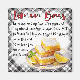 Cute Farmhouse Homemade Lemon Bars Baking Recipe Magneet