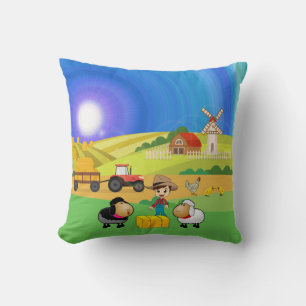 Cute Farmhouse, Sheep & Chicks Sierkussen