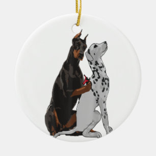 Cute Fashionable Doberman Tattooing Dalmatian Dog Keramisch Ornament