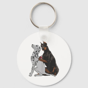 Cute Fashionable Doberman Tattooing Dalmatian Dog Sleutelhanger