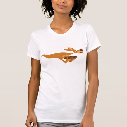 Cute Fast Cartoon Kangaroo Women T-Shirt (Voorkant)