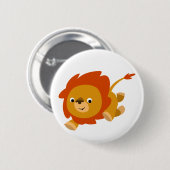 Cute Fast Cartoon Lion Button Badge (Voorkant /achterkant)