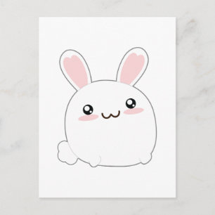 Cute Fat Bunny - Rabbit Schattig Fluffy Briefkaart