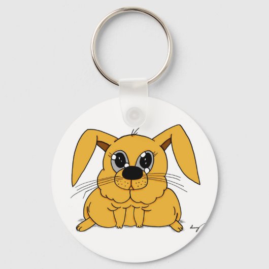 Cute Fat Bunny Sleutelhanger (Voorkant)