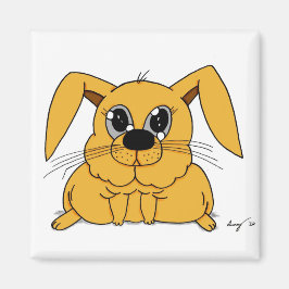 Cute Fat Bunny Square Magnet Magneet