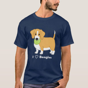 Cute Fat Lemon & White Beagle met Tennis Ball T-shirt