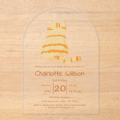 Cute Fat Orange Cat Baby Shower Acrylic Invitation (Recto)