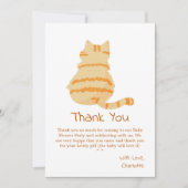 Cute Fat Orange Cat Baby Shower Bedankkaart (Voorkant)