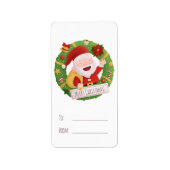 Cute Father Santa Wreate kerstcadeaulabels Etiket (Voorkant)
