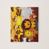 Cute Faune Jungle Animaux Enfants Puzzle (Vertical)
