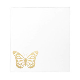 Cute Faux Gold Foil Butterfly Notitieblok