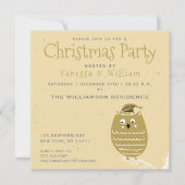 Cute Faux Gold Owl | Kerstfeest Kaart (Voorkant)