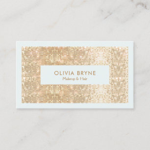 Cute FAUX Gold Sequin Makeup en Hair Visitekaartje