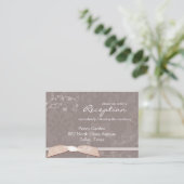 Cute Faux Ribbon Wedding Reception Informatiekaartje (Staand voorkant)