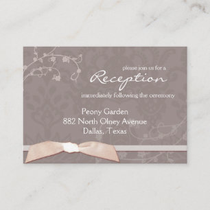 Cute Faux Ribbon Wedding Reception Informatiekaartje