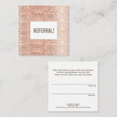 Cute Faux Rose Gold Sequin Beauté Salon Référence (Devant / Derrière)