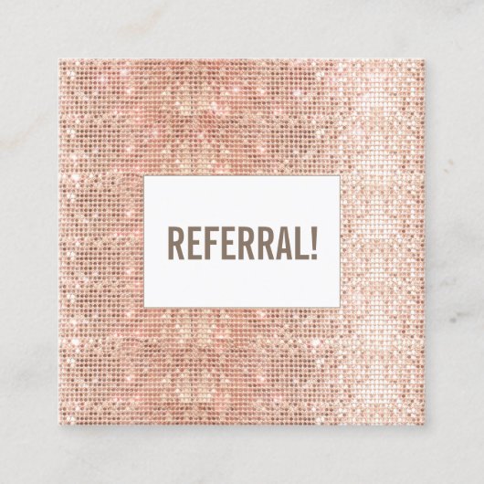 Cute Faux Rose Gold Sequin Beauté Salon Référence (Devant)