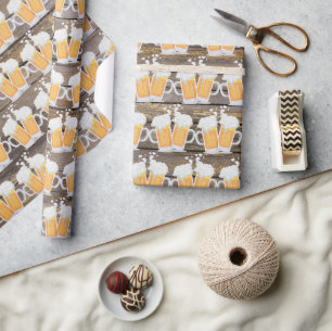 Cute faux wood mok Patroon Gelaagde partij Cadeaupapier