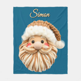 Cute Faux Yarn Christmas Santa crochet  Fleece Deken