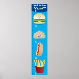 Cute favoriete cartoon-groeikaart poster