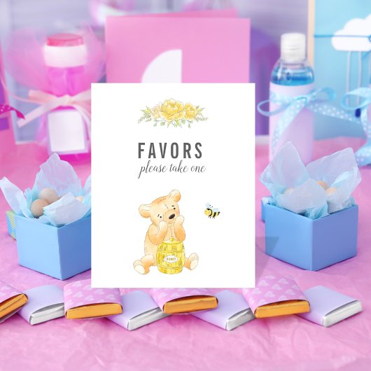 Cute Favors Table Teddy Bear Gender onthulling Poster