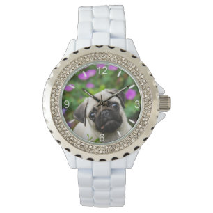 Cute Fawn Colored Pug Puppy Dog - vrouwen dial-bor Horloge