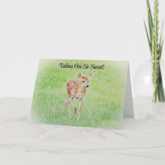 Cute Fawn Deer Baby Gefeliciteerd Kaart (Voorkant)