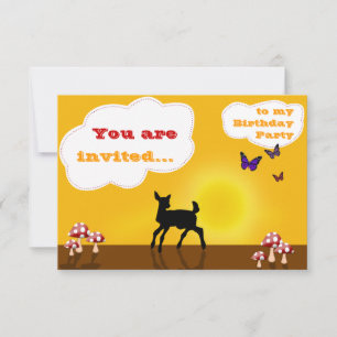 Cute Fawn - Invitation d'anniversaire pour les enf