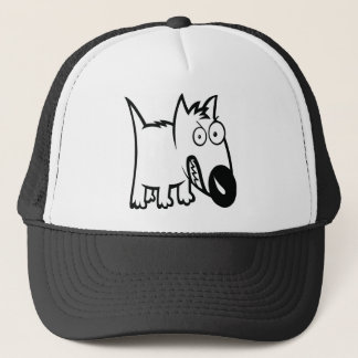 Cute feisty cartoon dog trucker pet