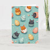 Cute Feline Hatching Pattern Card Kaart (Voorkant)