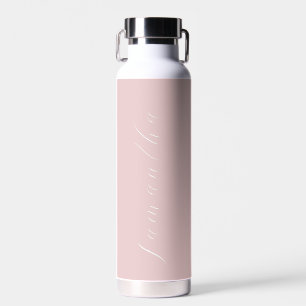 Cute Feminine Blush Pink Calligraphy Custom Name Waterfles